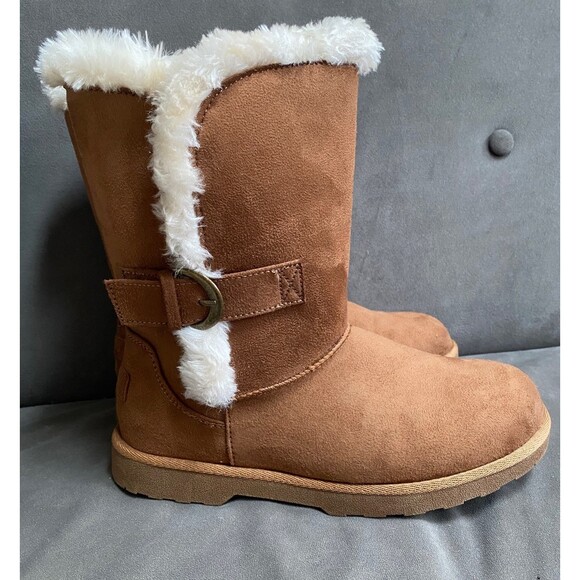 Makalu women's size 6 Gabrielle Chesnut textile/faux fur upper boots - Picture 3 of 9